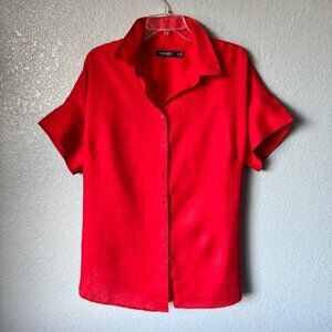 Lauren Ralph Lauren 100% linen short sleeve button up